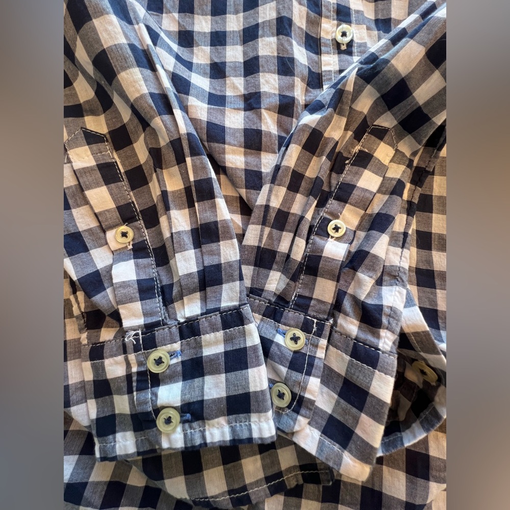 Talbots Women's Floral and Checkered Long Sleeve Button up Size P Petite Preppy - Picture 3 of 7